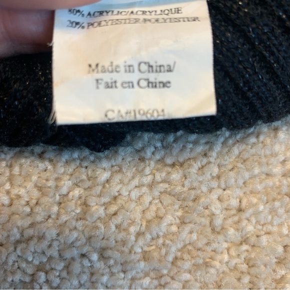 Urban behavior black glitter wide sleeve wrap front sweater Sz L - Picture 10 of 12